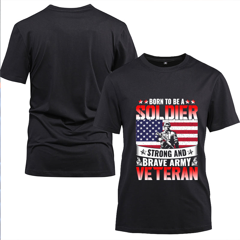 Born to Be a Soldier Army Veteran t-shirt in Black, alternate view