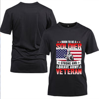 Thumbnail for Born to Be a Soldier Army Veteran t-shirt in Black, alternate view