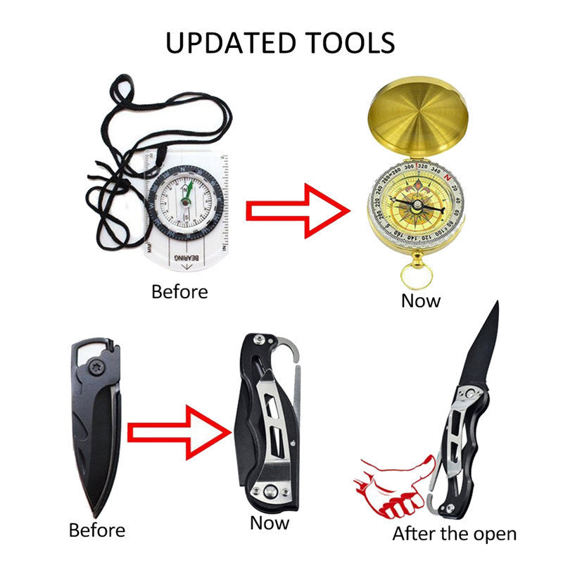 10 In 1 Emergency Survival Gear Outdoor Camping Hiking Survival Tools