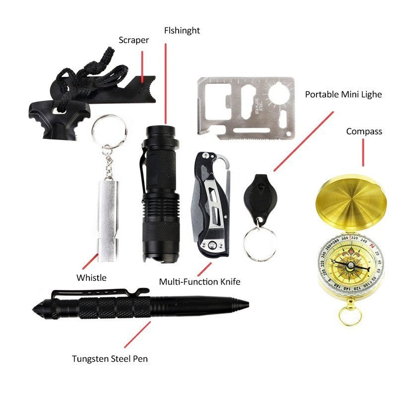 10 In 1 Emergency Survival Gear Outdoor Camping Hiking Survival Tools