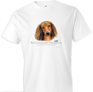 Red Longhaired Dachshund Tshirt - TshirtNow.net - 1