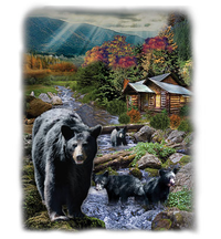 Thumbnail for At The Cabin Wildlife Oversized tshirt - TshirtNow.net - 2