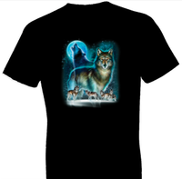 Thumbnail for Wolf Moon Silhouette Tshirt - TshirtNow.net - 1