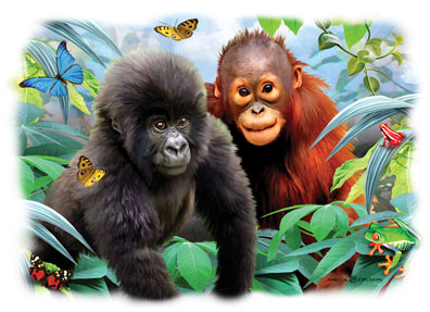 Jungle Buddies Monkey Tshirt Oversized Print - TshirtNow.net - 2