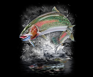 Jumping Rainbow Trout Tshirt - TshirtNow.net - 2
