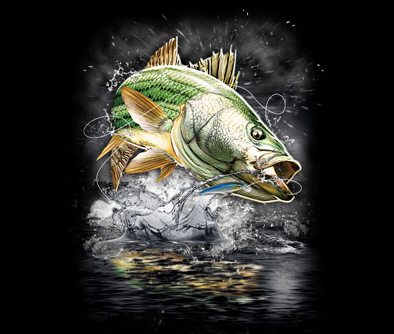 Jumping Striped Bass Tshirt - TshirtNow.net - 2