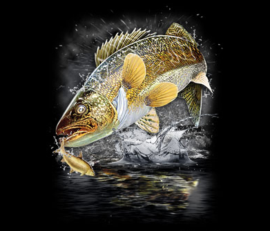 Jumping Walleye Tshirt - TshirtNow.net - 2