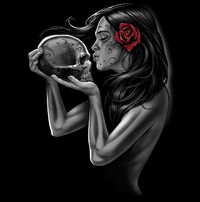 Thumbnail for Day of Dead Kiss Fantasy Tshirt - TshirtNow.net - 2