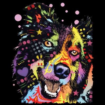 Neon Border Collie Tshirt - TshirtNow.net - 2