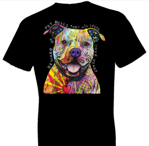 Neon Beware Pitbulls Tshirt - TshirtNow.net - 1