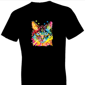 Neon Blue Eyes Cat Tshirt with Small Print - TshirtNow.net - 1