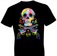 Thumbnail for Neon Skull and Gun Tshirt - TshirtNow.net - 1