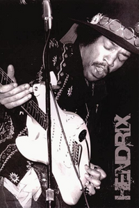 Thumbnail for Jimi Hendrix- B+W Guitar Poster - TshirtNow.net