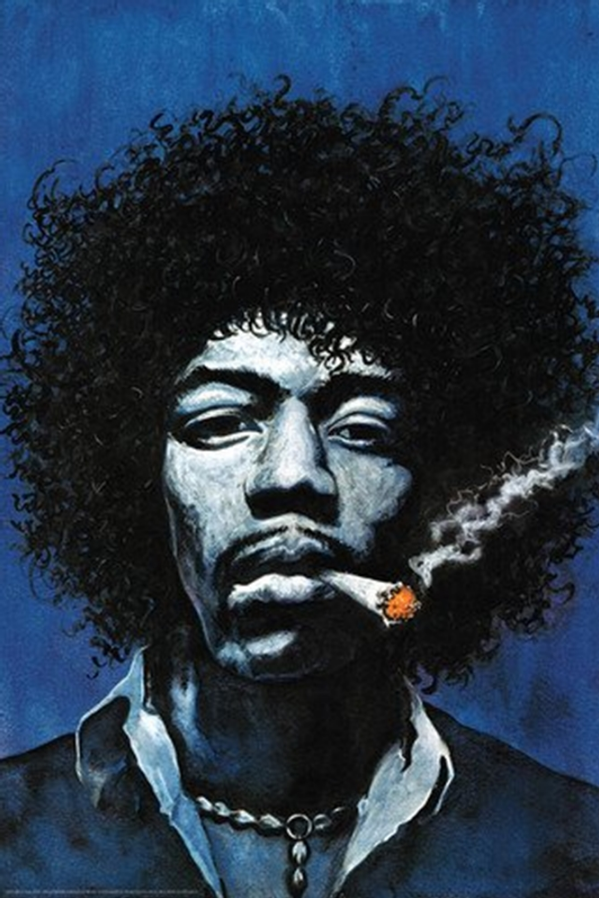 Jimi Hendrix- Blue Poster - TshirtNow.net