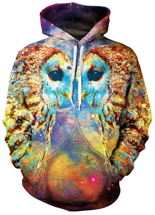 Owl Language Allover 3D Print Hoodie