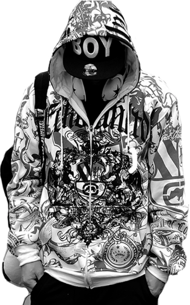 Allover 3D Print Hip Hop Hoodie