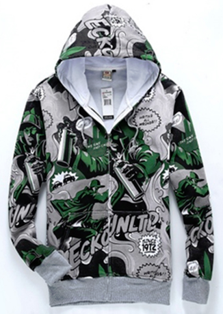 Green Allover 3D Print Hip Hop Hoodie