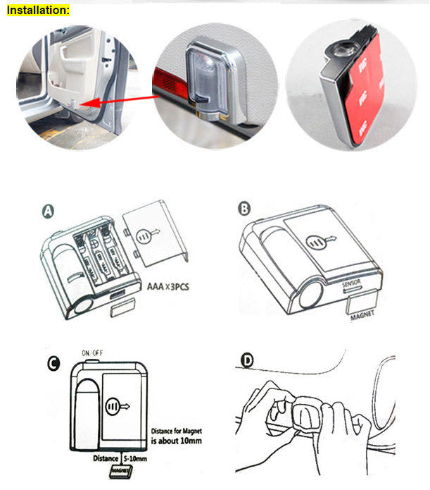 2 NFL NEW YORK GIANTS WIRELESS LED CAR DOOR PROJECTORS