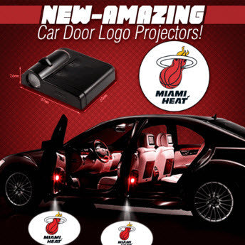 2 NBA MIAMI HEAT WIRELESS LED CAR DOOR PROJECTORS