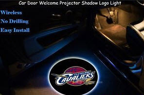 2 NBA CLEVELAND CAVALIERS WIRELESS LED CAR DOOR PROJECTORS
