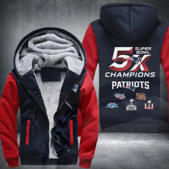 NFL NEW ENGLAND PATRIOTS 5-TIME SUPER BOWL CHAMPIONS THICK FLEECE JACKET