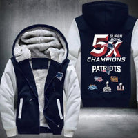 Thumbnail for NFL NEW ENGLAND PATRIOTS 5-TIME SUPER BOWL CHAMPIONS THICK FLEECE JACKET
