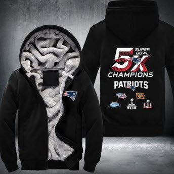 NFL NEW ENGLAND PATRIOTS 5-TIME SUPER BOWL CHAMPIONS THICK FLEECE JACKET