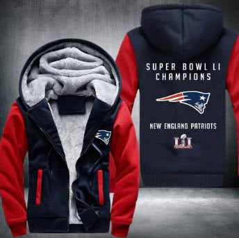 NFL SUPER BOWL LI CHAMPIONS NEW ENGLAND PATRIOTS THICK FLEECE JACKET