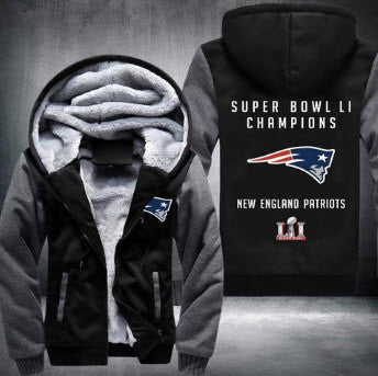 NFL SUPER BOWL LI CHAMPIONS NEW ENGLAND PATRIOTS THICK FLEECE JACKET
