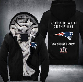 NFL SUPER BOWL LI CHAMPIONS NEW ENGLAND PATRIOTS THICK FLEECE JACKET