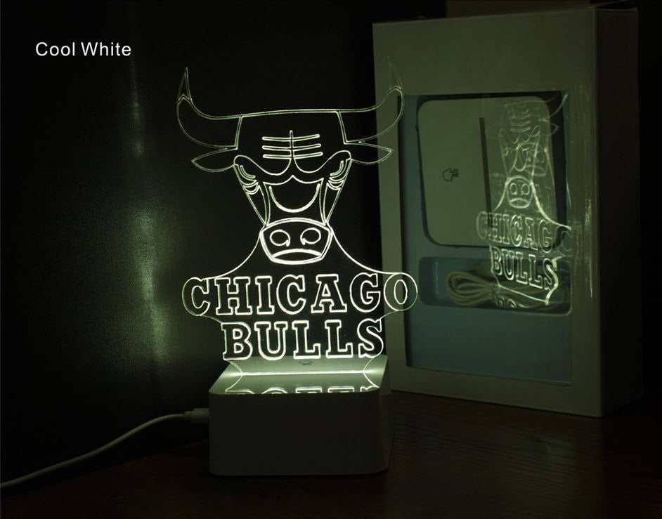 NBA CHICAGO BULLS 3D LED LIGHT LAMP