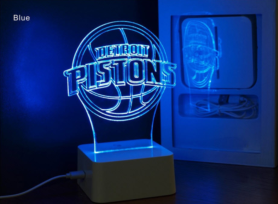 NBA DETROIT PISTONS 3D LED LIGHT LAMP