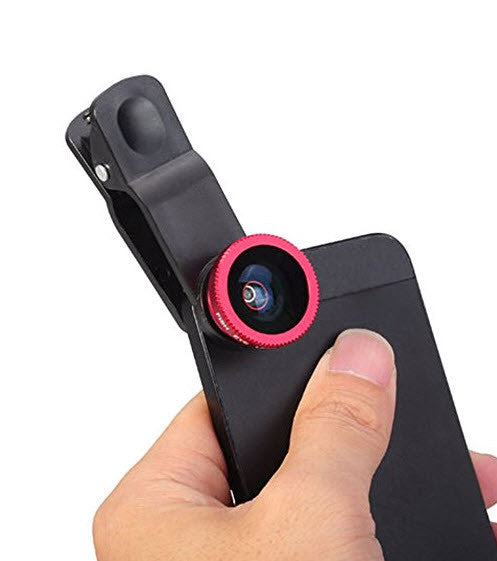 3 in 1 Universal Fish Eye & Macro Clip Camera Lens Kit for iPad iPhone 7 6 5 Samsung Blackberry HTC and Most smartphones