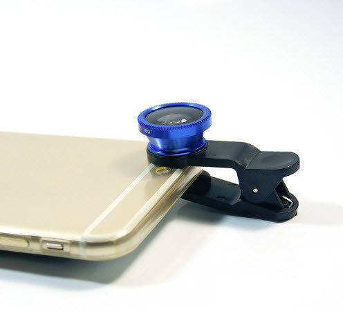 3 in 1 Universal Fish Eye & Macro Clip Camera Lens Kit for iPad iPhone 7 6 5 Samsung Blackberry HTC and Most smartphones