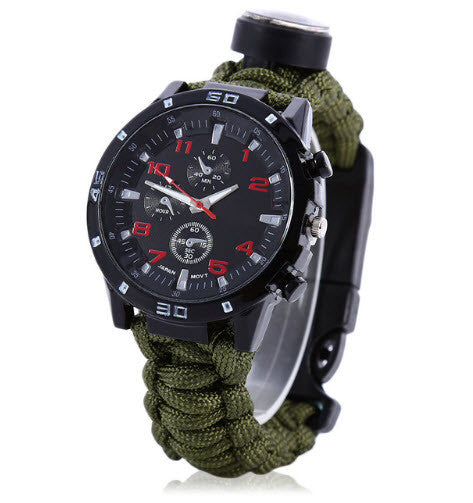 Multifunction 6 in 1 Survival Paracord Watch