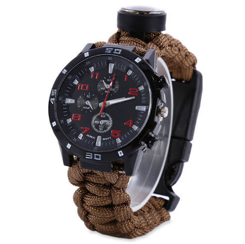 Multifunction 6 in 1 Survival Paracord Watch