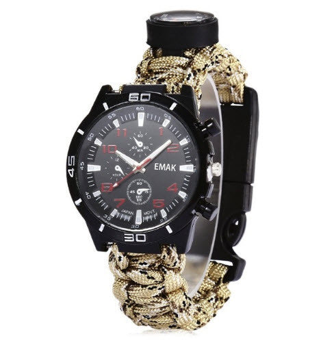 Multifunction 6 in 1 Survival Paracord Watch