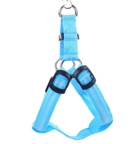 LED NYLON PET DOG OR CAT NIGHT SAFETY HARNESS