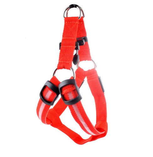 LED NYLON PET DOG OR CAT NIGHT SAFETY HARNESS