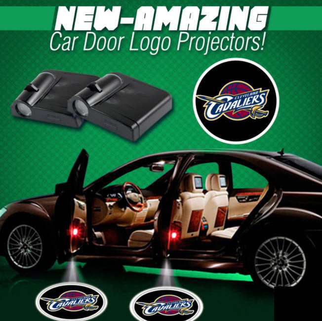 2 NBA CLEVELAND CAVALIERS WIRELESS LED CAR DOOR PROJECTORS
