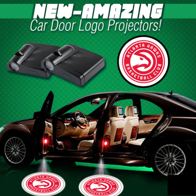 2 NBA ATLANTA HAWKS WIRELESS LED CAR DOOR PROJECTORS