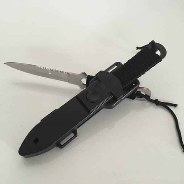 Tactical Paratrooper Diver Field Survival Hunting Stainless Steel Knife With Scabbard