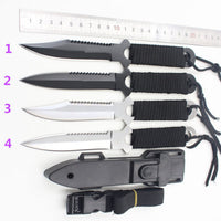 Thumbnail for Tactical Paratrooper Diver Field Survival Hunting Stainless Steel Knife With Scabbard