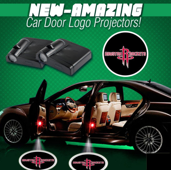 2 NBA HOUSTON ROCKETS WIRELESS LED CAR DOOR PROJECTORS