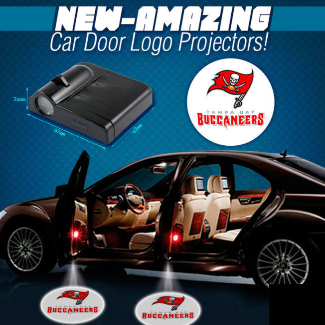 2 NFL TAMPA BAY BUCCANEERS WIRELESS LED CAR DOOR PROJECTORS