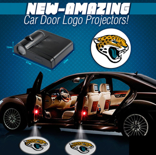 2 NFL JACKSONVILLE JAGUARS WIRELESS LED CAR DOOR PROJECTORS