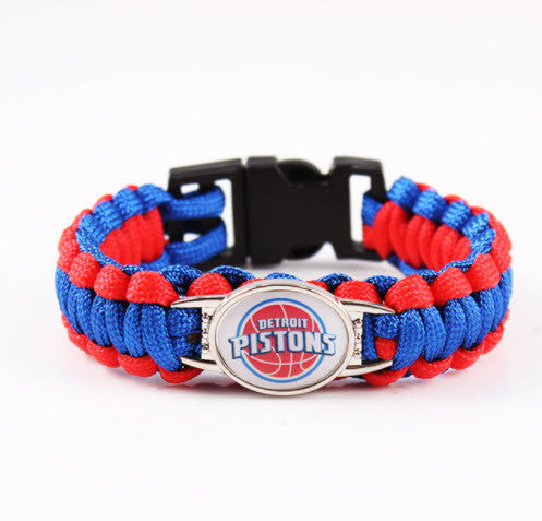 NBA Detroit Pistons Paracord Survival Bracelet