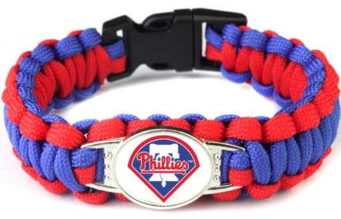 MLB Philadelphia Phillies Paracord Survival Bracelet