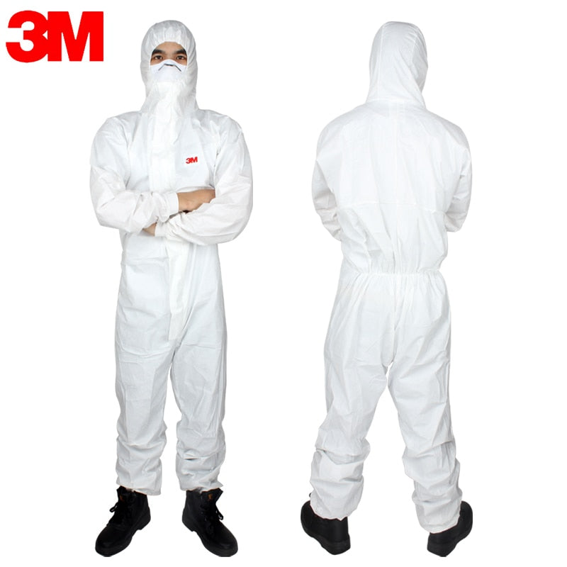 3M 4545 Coverall Hooded Protective Elastic Waist Clothing