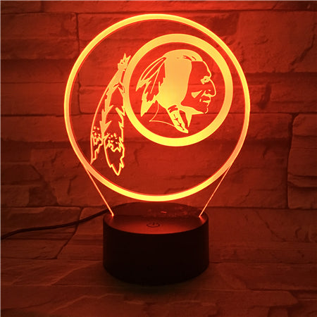 NFL WASHINGTON REDSKINS LOGO 3D LED LIGHT LAMP